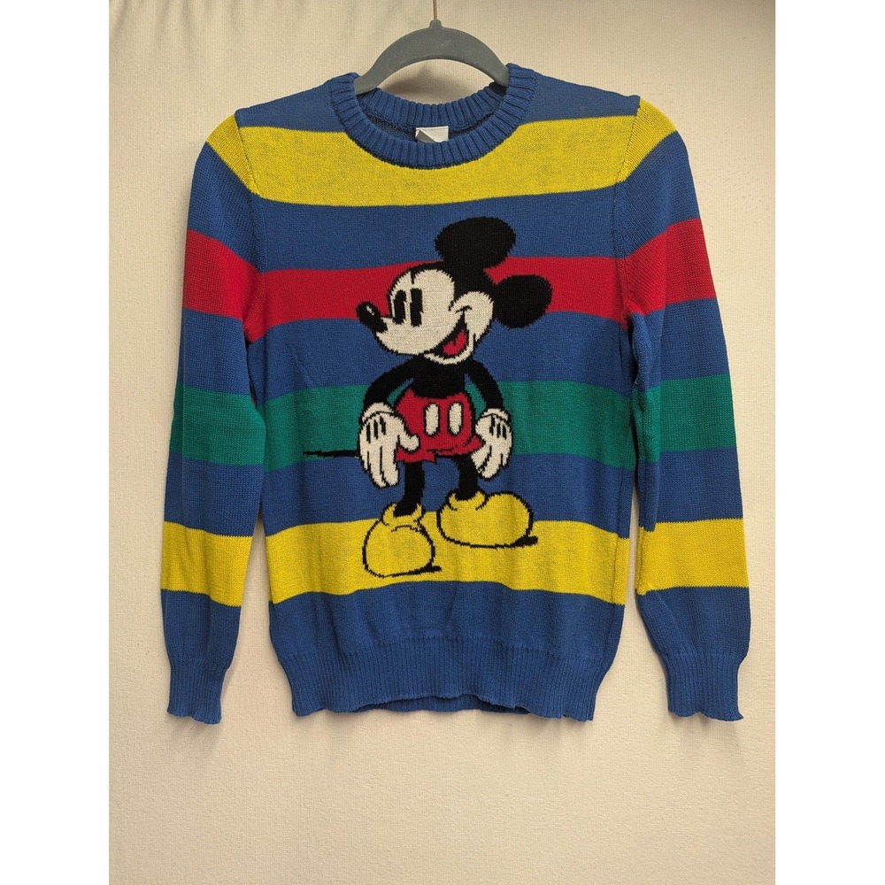 Disney 100th Anniversary Striped Knit Sweater Ft. Mickey Mouse Child's Medium